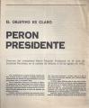Portada de El objetivo es claro: Perón Presidente