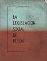 Portada de La legislación social de Perón