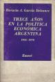Portada de Trece años en la política económica argentina. 1966-1978