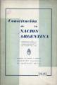 Portada de Constitución de la Nación Argentina aprobada por la Convención Nacional Constituyente el 11 de marzo de 1949