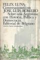 Portada de Conversaciones con José Luis Romero. Sobre una Argentina con Historia, Política y Democracia