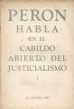 Portada de Perón habla en el cabildo abierto del justicialismo 22 de agosto de 1951