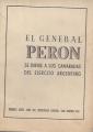 Portada de El General Perón se dirige a sus camaradas del Ejército Argentino