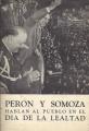 Portada de Perón y Somoza hablan al pueblo en el día de la lealtad