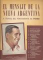Portada de El Mensaje de la Nueva Argentina a través del pensamiento de Perón.
